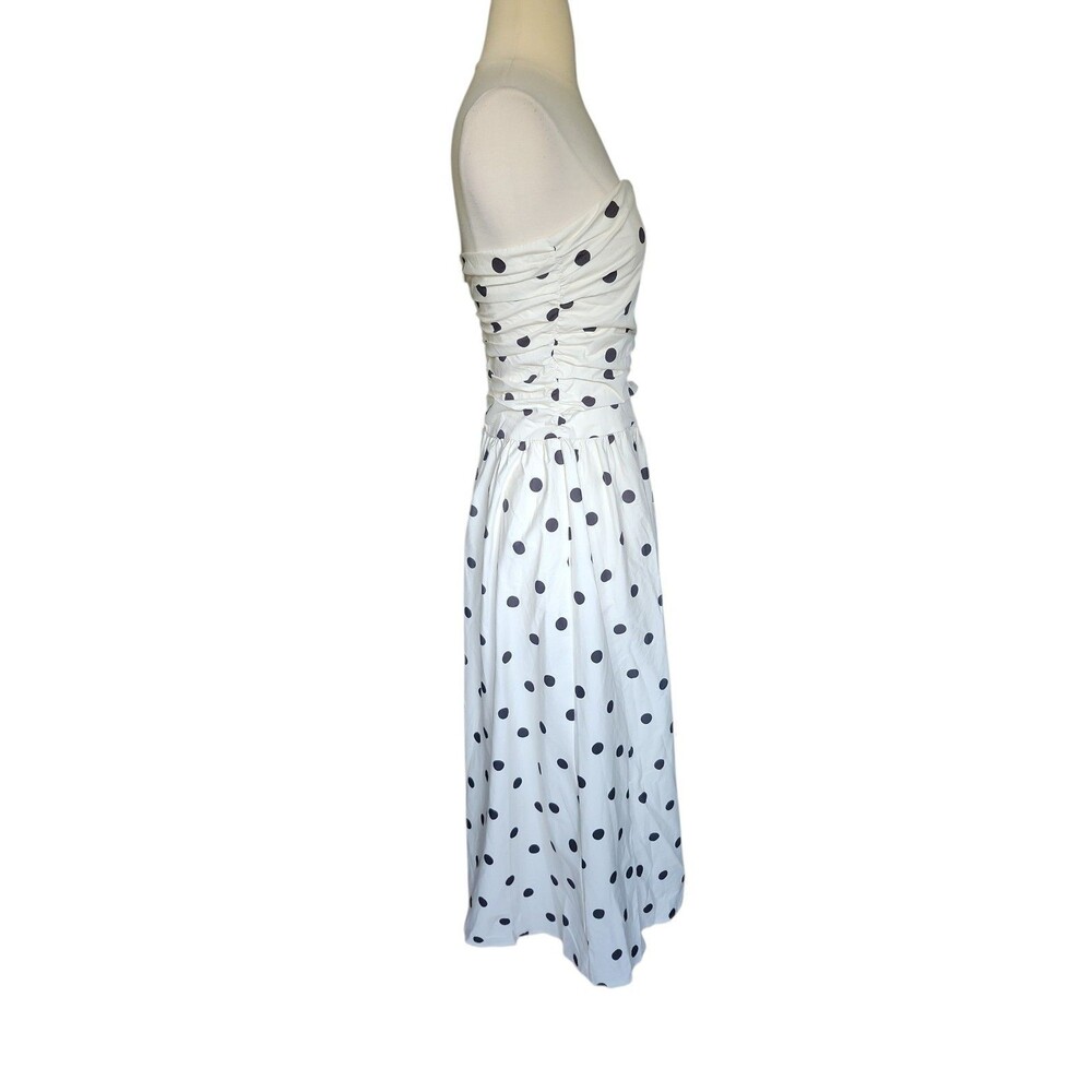 Commense Polka Dot Strapless Maxi Dress Womens S White Black Euro Summer NWT - Picture 6 of 11